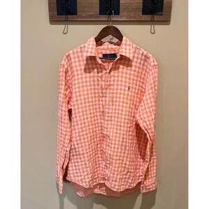 Polo Ralph Lauren Orange Checkered Button Down Size XXL